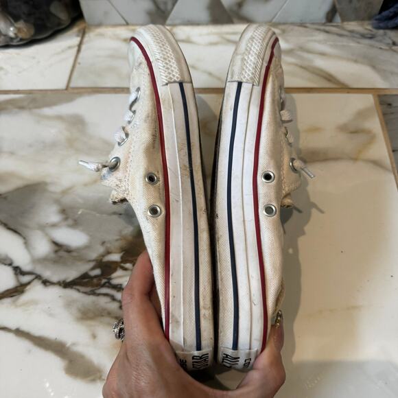 Converse All Star Women's Cream Sneakers Size 9 Stretchy Back Easy Slip On - Picture 7 of 10